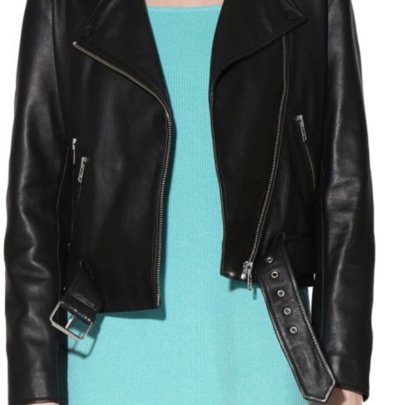 Walter Baker, Black Leather Moto Jacket, Size L - Picture 6 of 6